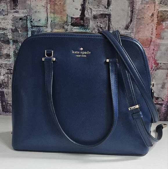 Kate Spade Navy Blue Satchel - Picture 6 of 14